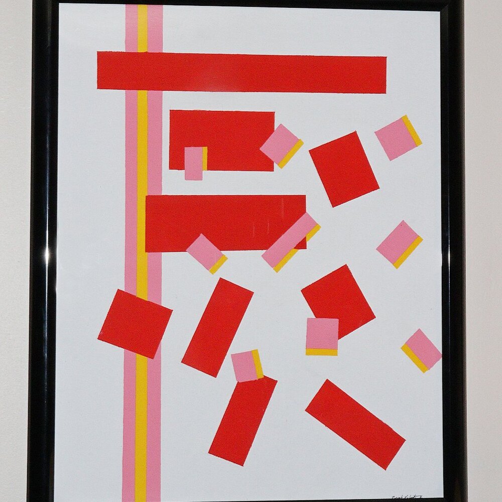 "FALLING" J. Schmidt framed & signed 2002 acrylic 16 x 20